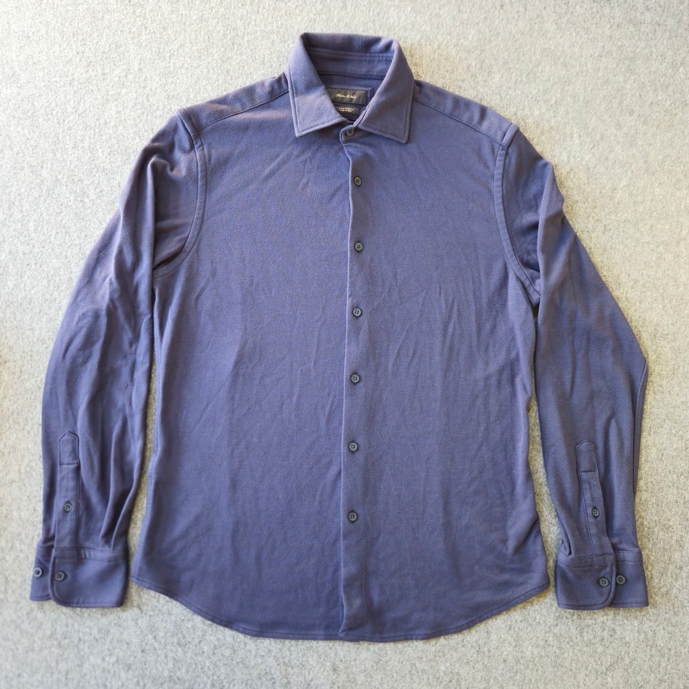 PORTER & ASH Mens Navy 4-Way Stretch Long Sleeve Button Down Shirt Size M Chic